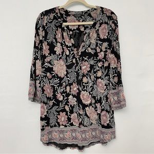 Lucky Brand Boho Floral Blouse